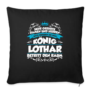 Lothar Name Design - Sofakissenbezug 45 x 45 cm - Schwarz - Vorne