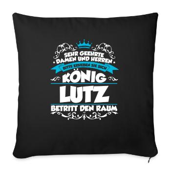 Lutz Name Design - Sofakissenbezug 45 x 45 cm - Schwarz - Vorne