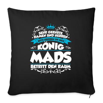 Mads Name Design - Sofakissenbezug 45 x 45 cm - Schwarz - Vorne