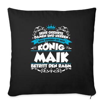 Maik Name Design - Sofakissenbezug 45 x 45 cm - Schwarz - Vorne