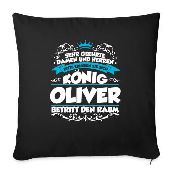 Oliver Name Design - Sofakissenbezug 45 x 45 cm - Schwarz - Vorne