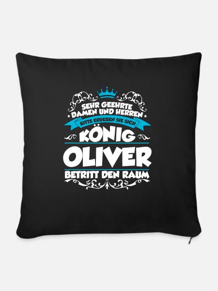 Oliver Name Design - Sofakissenbezug 45 x 45 cm - Schwarz