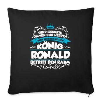 Ronald Name Design - Sofakissenbezug 45 x 45 cm - Schwarz - Vorne