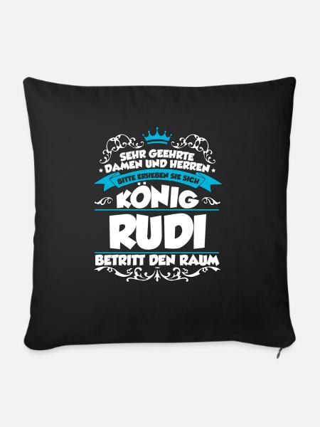 Rudi Name Design - Sofakissenbezug 45 x 45 cm - Schwarz