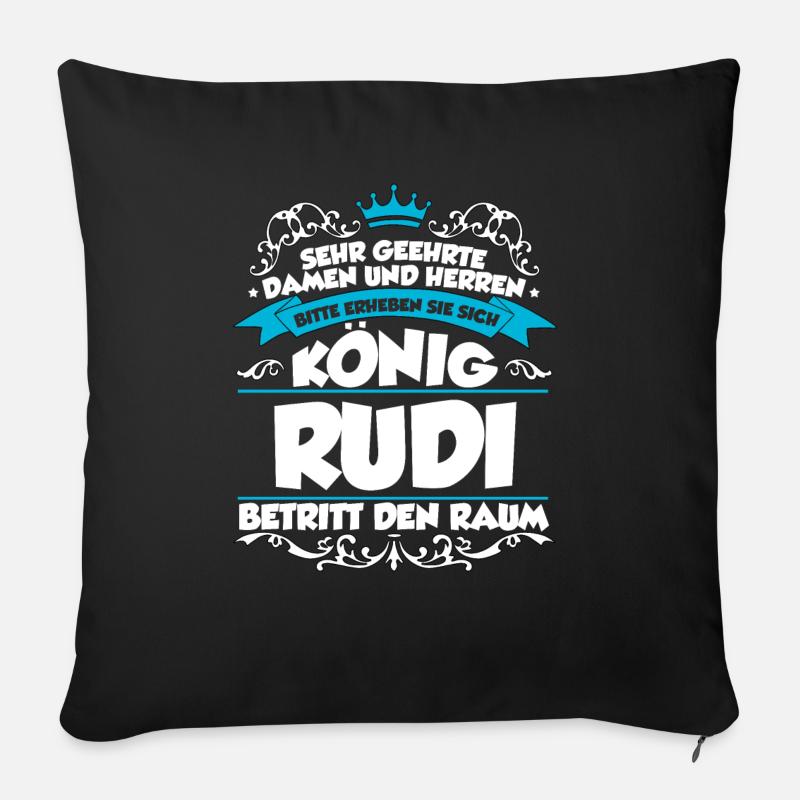 Rudi Name Design - Sofakissenbezug 45 x 45 cm - Schwarz
