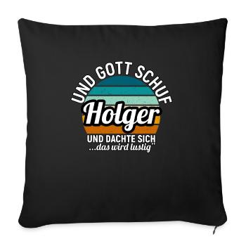Holger - Sofakissenbezug 45 x 45 cm - Schwarz - Vorne