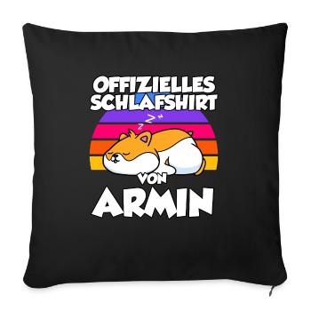 Offizielles Schlafshirt Von Armin - Sofakissenbezug 45 x 45 cm - Schwarz - Vorne