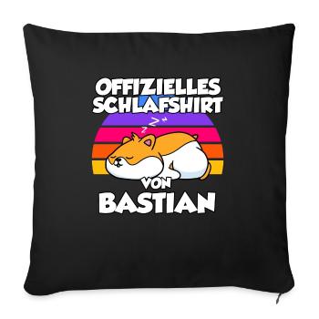 Offizielles Schlafshirt Von Bastian - Sofakissenbezug 45 x 45 cm - Schwarz - Vorne