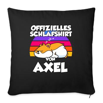 Offizielles Schlafshirt Von Axel - Sofakissenbezug 45 x 45 cm - Schwarz - Vorne