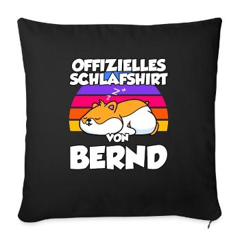Offizielles Schlafshirt Von Bernd - Sofakissenbezug 45 x 45 cm - Schwarz - Vorne