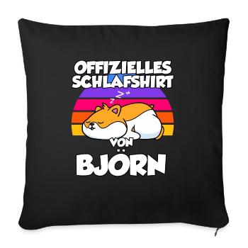 Offizielles Schlafshirt Von Björn - Sofakissenbezug 45 x 45 cm - Schwarz - Vorne