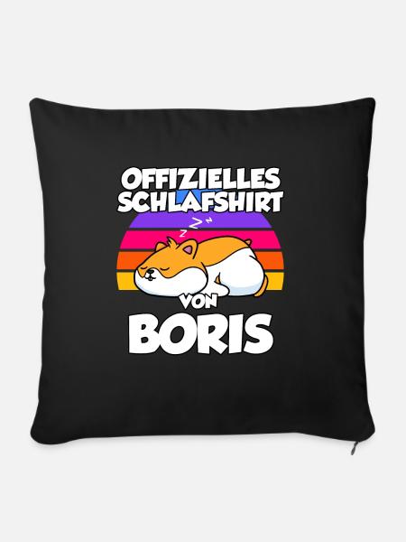 Offizielles Schlafshirt Von Boris - Sofakissenbezug 45 x 45 cm - Schwarz