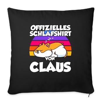 Offizielles Schlafshirt Von Claus - Sofakissenbezug 45 x 45 cm - Schwarz - Vorne