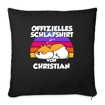 Offizielles Schlafshirt Von Christian - Sofakissenbezug 45 x 45 cm - Schwarz - Vorne