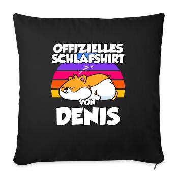 Offizielles Schlafshirt Von Denis - Sofakissenbezug 45 x 45 cm - Schwarz - Vorne