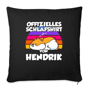 Official Sleep Shirt by Hendrik - Sofa pillowcase 17,3'' x 17,3'' (45 x 45 cm) - black - Front