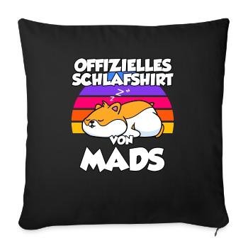 Offizielles Schlafshirt Von Mads - Sofakissenbezug 45 x 45 cm - Schwarz - Vorne