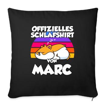 Offizielles Schlafshirt Von Marc - Sofakissenbezug 45 x 45 cm - Schwarz - Vorne