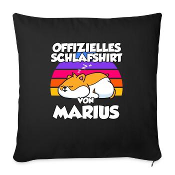 Offizielles Schlafshirt Von Marius - Sofakissenbezug 45 x 45 cm - Schwarz - Vorne