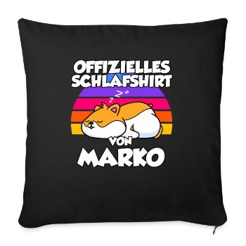 Offizielles Schlafshirt Von Marko - Sofakissenbezug 45 x 45 cm - Schwarz - Vorne