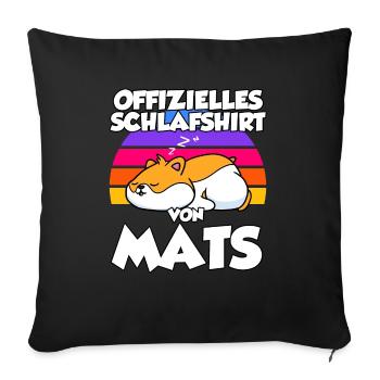 Offizielles Schlafshirt Von Mats - Sofakissenbezug 45 x 45 cm - Schwarz - Vorne