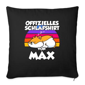 Offizielles Schlafshirt Von Max - Sofakissenbezug 45 x 45 cm - Schwarz - Vorne