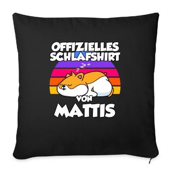 Offizielles Schlafshirt Von Mattis - Sofakissenbezug 45 x 45 cm - Schwarz - Vorne