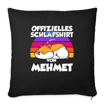 Offizielles Schlafshirt Von Mehmet - Sofakissenbezug 45 x 45 cm - Schwarz - Vorne