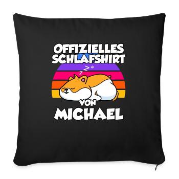 Offizielles Schlafshirt Von Michael - Sofakissenbezug 45 x 45 cm - Schwarz - Vorne