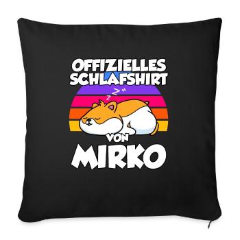 Offizielles Schlafshirt Von Mirko - Sofakissenbezug 45 x 45 cm - Schwarz - Vorne