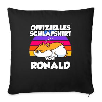 Offizielles Schlafshirt Von Ronald - Sofakissenbezug 45 x 45 cm - Schwarz - Vorne