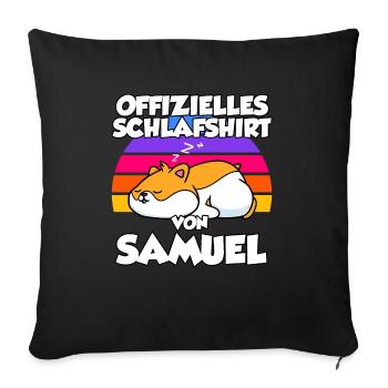 Offizielles Schlafshirt Von Samuel - Sofakissenbezug 45 x 45 cm - Schwarz - Vorne