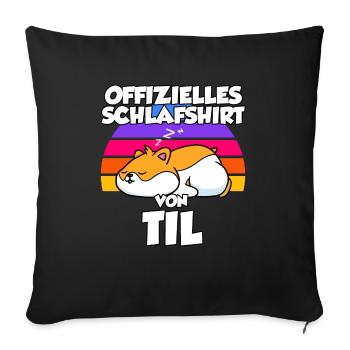 Offizielles Schlafshirt Von Til - Sofakissenbezug 45 x 45 cm - Schwarz - Vorne