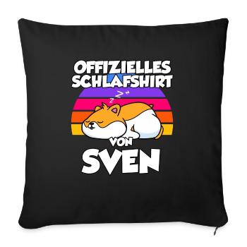 Offizielles Schlafshirt Von Sven - Sofakissenbezug 45 x 45 cm - Schwarz - Vorne