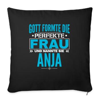 Anja Name Design - Sofa pillowcase 17,3'' x 17,3'' (45 x 45 cm) - black - Front