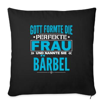 Bärbel Name Design - Sofa pillowcase 17,3'' x 17,3'' (45 x 45 cm) - black - Front