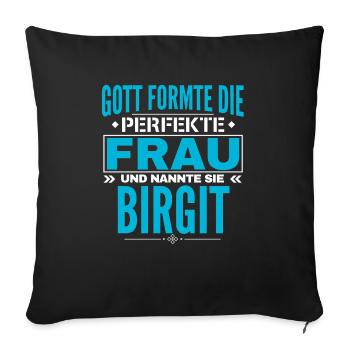 Conception du nom Birgit - Housse de coussin décorative 45 x 45 cm - noir - Devant
