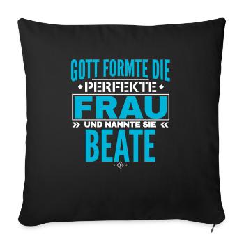 Beate Name Design - Sofakissenbezug 45 x 45 cm - Schwarz - Vorne