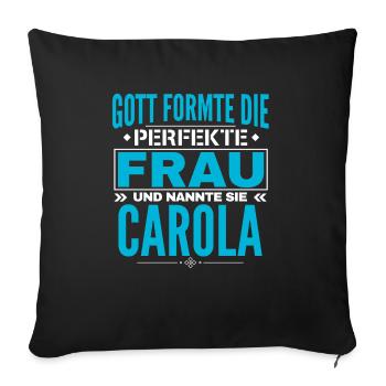 Conception du nom Carola - Housse de coussin décorative 45 x 45 cm - noir - Devant