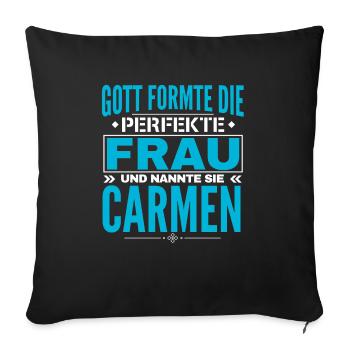 Carmen Name Design - Sofa pillowcase 17,3'' x 17,3'' (45 x 45 cm) - black - Front