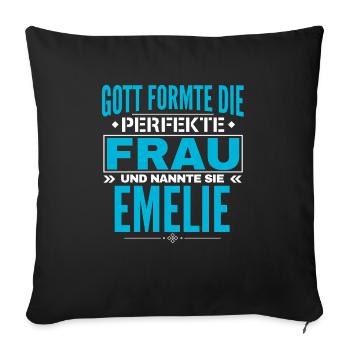 Emelie Name Design - Sofakissenbezug 45 x 45 cm - Schwarz - Vorne