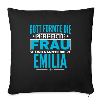 Emilia Name Design - Sofa pillowcase 17,3'' x 17,3'' (45 x 45 cm) - black - Front