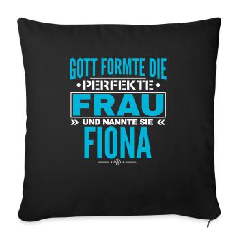 Conception du nom Fiona - Housse de coussin décorative 45 x 45 cm - noir - Devant