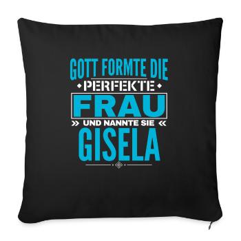 Conception du nom Gisela - Housse de coussin décorative 45 x 45 cm - noir - Devant