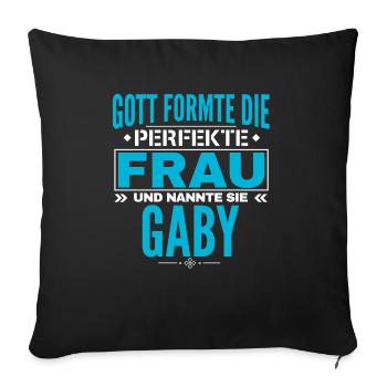 Conception du nom Gaby - Housse de coussin décorative 45 x 45 cm - noir - Devant