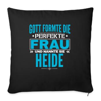 Heide Name Design - Sofakissenbezug 45 x 45 cm - Schwarz - Vorne