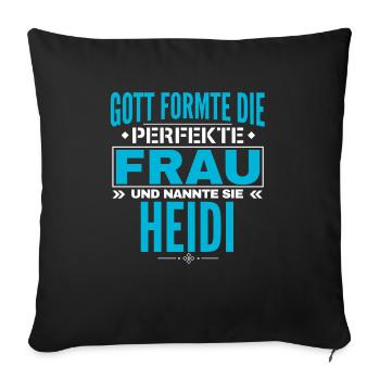 Conception du nom Heidi - Housse de coussin décorative 45 x 45 cm - noir - Devant