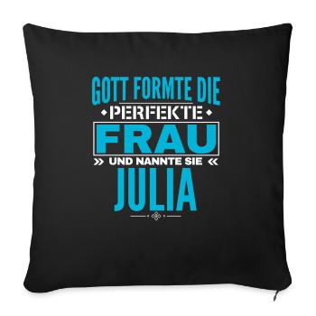 Julia Name Design - Sofa pillowcase 17,3'' x 17,3'' (45 x 45 cm) - black - Front