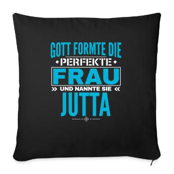 Jutta Name Design - Sofa pillowcase 17,3'' x 17,3'' (45 x 45 cm) - black - Front