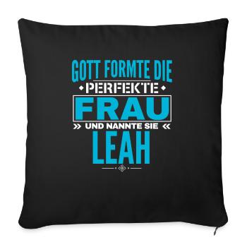 Leah Name Design - Sofa pillowcase 17,3'' x 17,3'' (45 x 45 cm) - black - Front